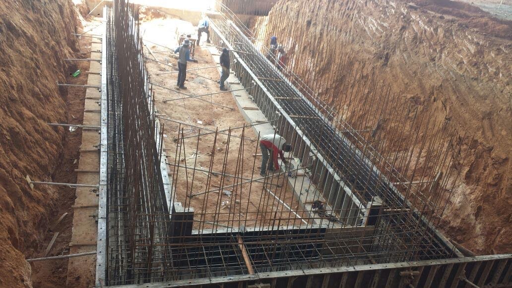 Base muro armado concreto